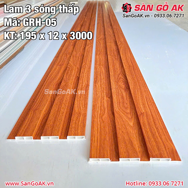 Tấm ốp lam 3 sóng GRH-05 vân gỗ vàng cam