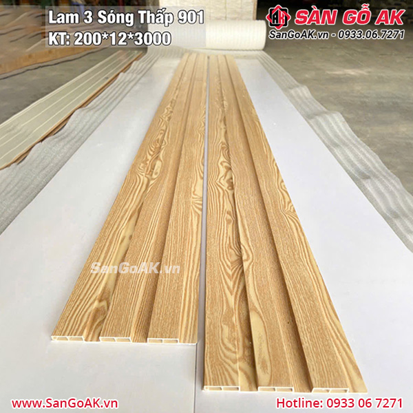 Tấm ốp lam 3 sóng 901 vân gỗ vàng nhạt