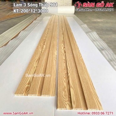Tấm ốp lam 3 sóng giá rẻ 901 vân gỗ vàng nhạt