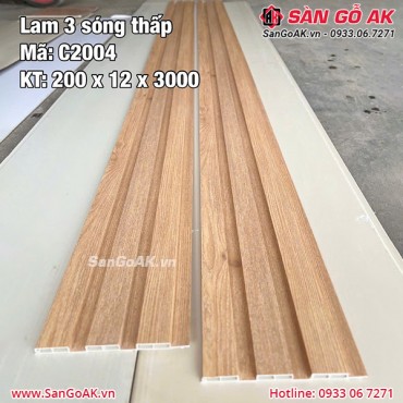 Tấm ốp lam 3 sóng giá rẻ C2004 vân gỗ vàng nhạt