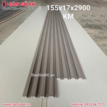 Tấm ốp lam 4 sóng cao giá rẻ KM vân gỗ xước xám ghi