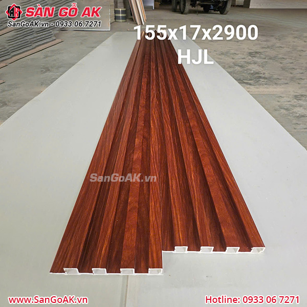 Tấm ốp lam 4 sóng cao HJL vân gỗ đỏ cam