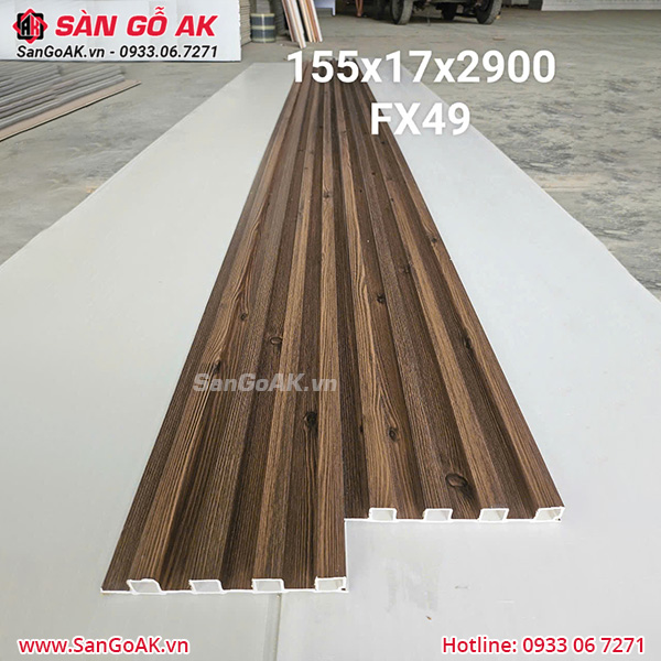 Tấm ốp lam 4 sóng cao FX49 vân gỗ nâu