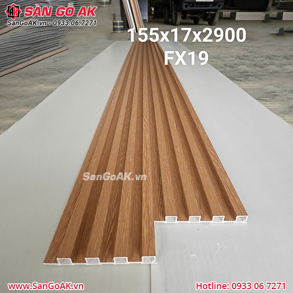 Tấm ốp lam 4 sóng cao FX19 vân gỗ vàng đậm