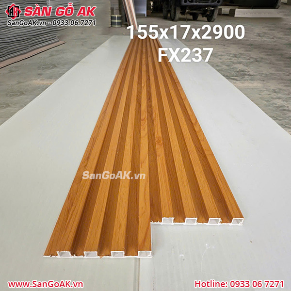 Tấm ốp lam 4 sóng cao FX237 vân gỗ vàng đậm