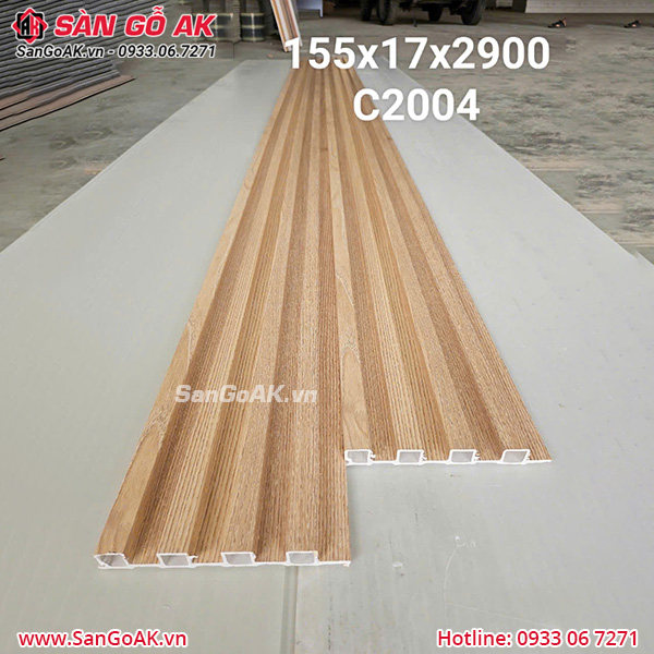 Tấm ốp lam 4 sóng cao C2004 vân gỗ vàng nhạt