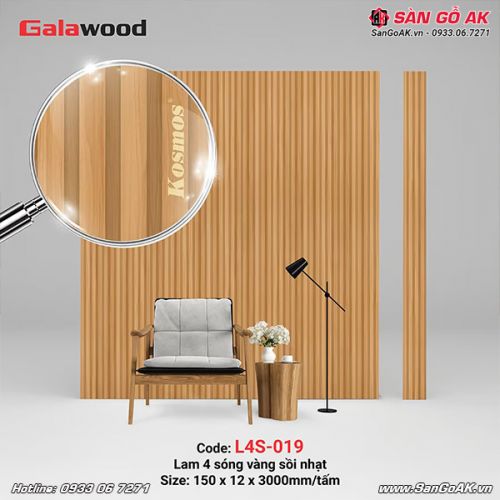 Lam 4 sóng Galawood L4S-019 vân gỗ sồi vàng nhạt