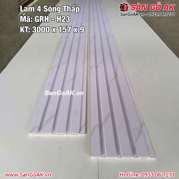 Tấm ốp lam 4 sóng thấp GRH-H23 vân đá trắng