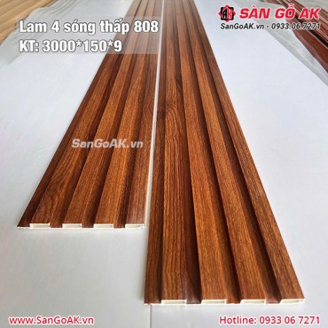 Tấm ốp lam 4 sóng thấp giá rẻ 808 vân gỗ đỏ cam
