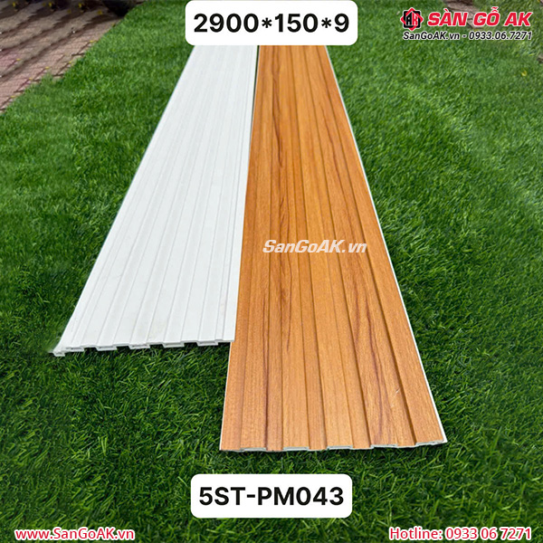 Tấm ốp lam 5 sóng thấp PM043 vân gỗ vàng đậm