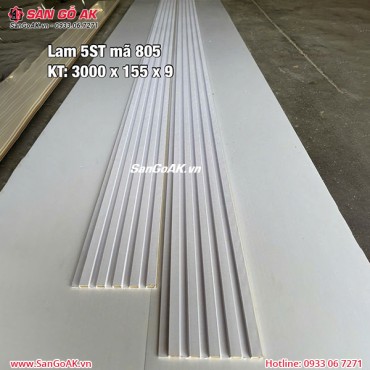 Tấm ốp nhựa lam 5 sóng thấp 805 màu trắng