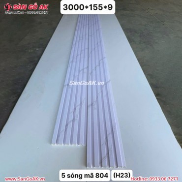 Tấm ốp nhựa lam 5 sóng thấp 804 vân đá trắng