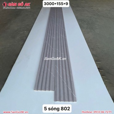 Tấm ốp nhựa lam 5 sóng thấp 802 vân đá xám