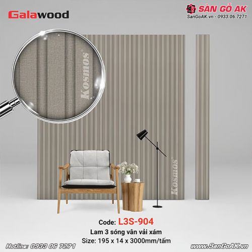 Lam 3 sóng Galawood L3S-904 vân vải xám