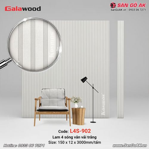 Lam 4 sóng Galawood L4S-902 vân vải trắng
