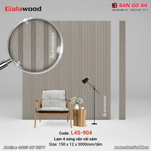 Lam 4 sóng Galawood L4S-904 vân vải xám
