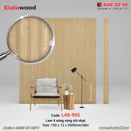 Lam 4 sóng Galawood L4S-905 vân gỗ sồi vàng nhạt