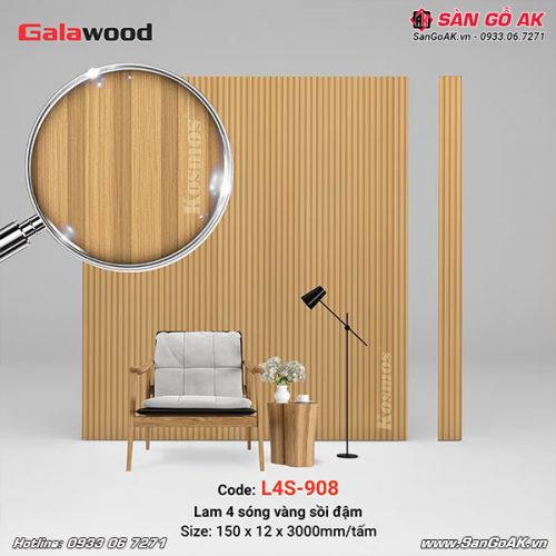 Lam 4 sóng Galawood L4S-908 vân gỗ sồi vàng đậm