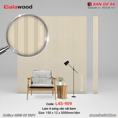 Lam 4 sóng Galawood L4S-909 vân vải kem