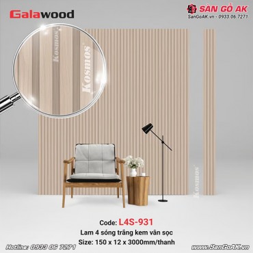 Lam 4 sóng Galawood L4S-931 vân sọc trắng kem
