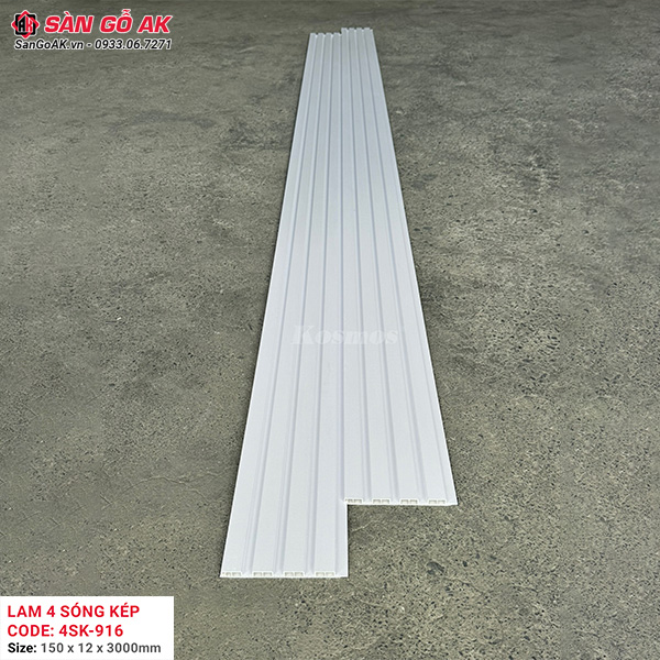 Lam sóng 4SK-916 màu trắng vân giấy là vật liệu trang trí nội thất hiện đại