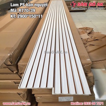 Tấm ốp lam sóng PS bán nguyệt R770-39 màu trắng trơn
