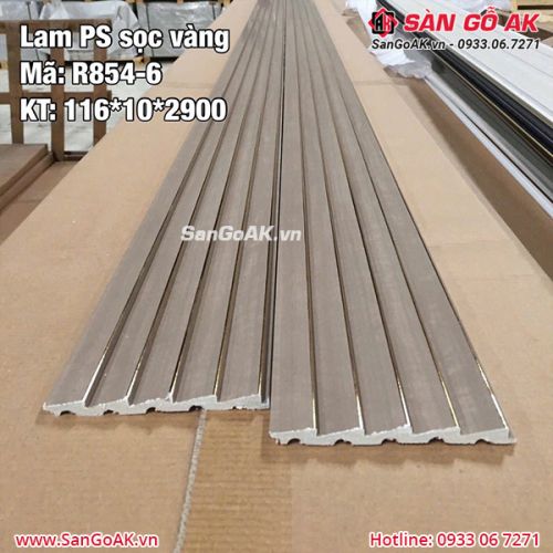 Tấm ốp lam sóng PS sọc R854-6 màu nâu đất