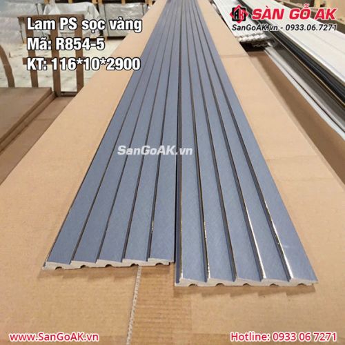 Tấm ốp lam sóng PS sọc R854-5 vân kim loại xước xám