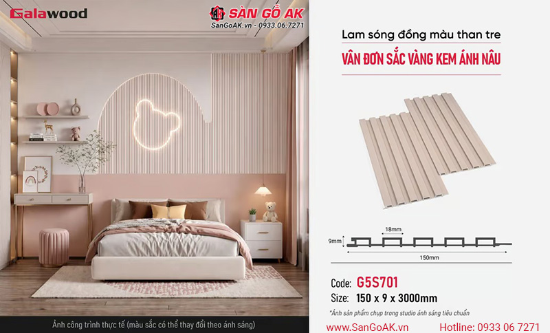 Lam sóng Galawood G5S701 là vật liệu trang trí nội thất hiện đại