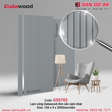 Lam sóng than tre Galawood G5S702 vân đơn sắc xám nhạt