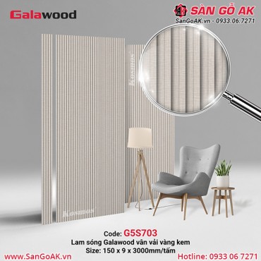 Lam sóng than tre Galawood G5S703 vân vải vàng kem