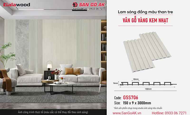 Lam sóng Galawood G5S706 là vật liệu trang trí nội thất hiện đại