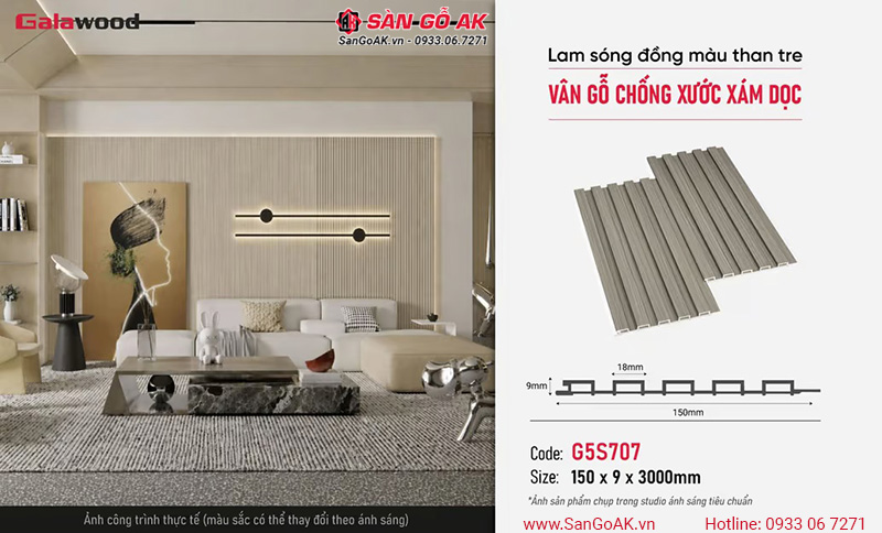 Lam sóng Galawood G5S707 là vật liệu trang trí nội thất hiện đại