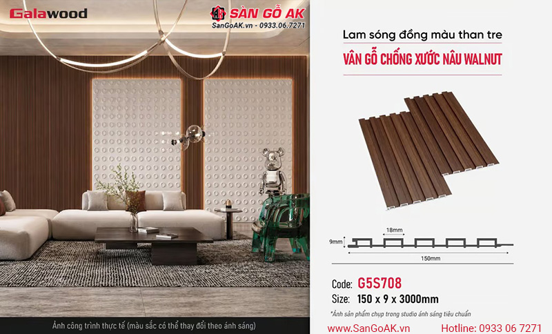 Lam sóng Galawood G5S708 là vật liệu trang trí nội thất hiện đại