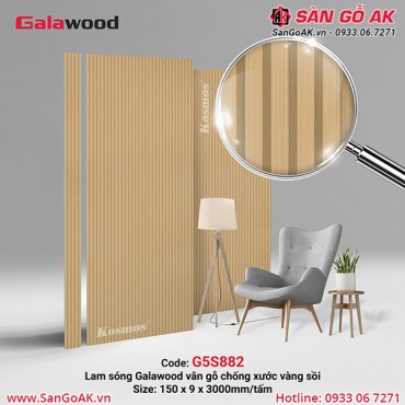Lam sóng than tre Galawood G5S882 vân gỗ chống xước vàng sồi