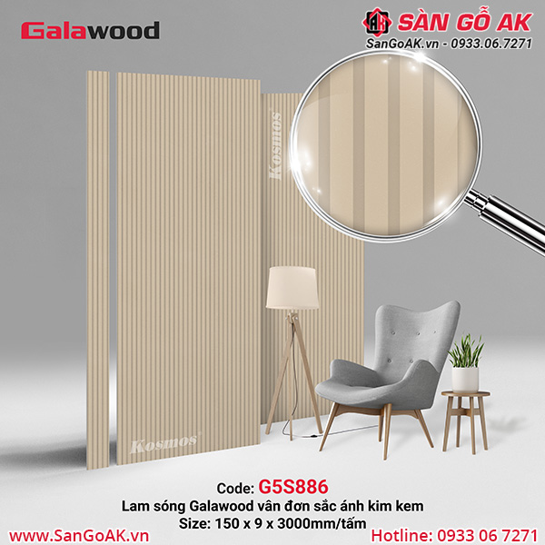 Lam sóng than tre vân đơn sắc ánh kim kem G5S886