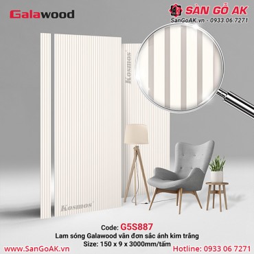 Lam sóng than tre Galawood G5S887 vân đơn sắc ánh kim trắng