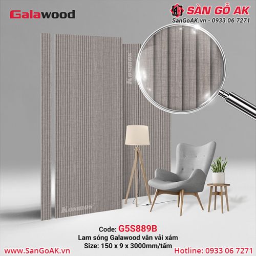 Lam sóng than tre Galawood G5S889B vân vải xám