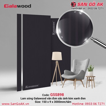 Lam sóng than tre Galawood G5S898 vân đơn sắc ánh kim xanh đen