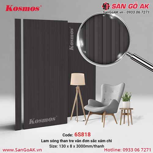 Lam sóng than tre Kosmos 6S-818 vân đơn sắc xám chì
