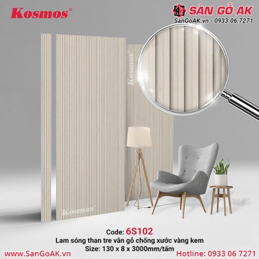 Lam sóng than tre Kosmos 6S102 vân gỗ vàng kem