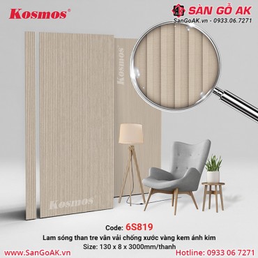 Lam sóng than tre Kosmos 6S-819 vân vải vàng kem ánh kim