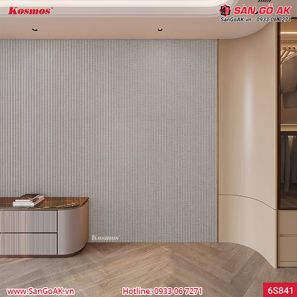 Ốp tường với lam sóng than tre vân vải xám 6S841
