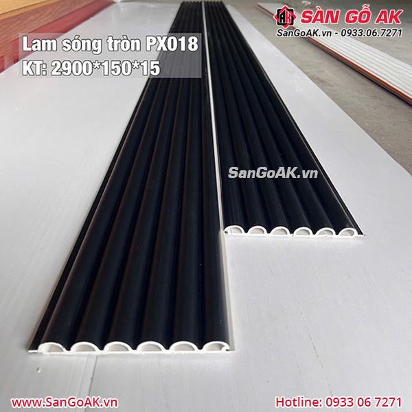 Tấm ốp lam sóng tròn màu đen PX018