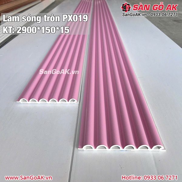 Tấm ốp lam sóng tròn màu hồng pastel PX019