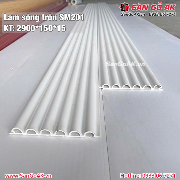 Tấm ốp lam sóng tròn màu trắng SM201