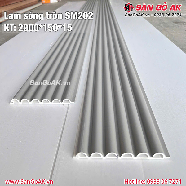 Tấm ốp lam sóng tròn màu xám SM202