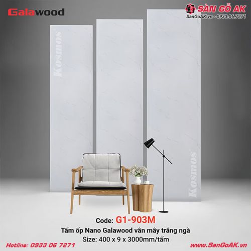 Tấm ốp Nano Galawood G1-903M vân đá mây trắng