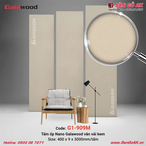Tấm ốp Nano Galawood G1-909M vân vải kem