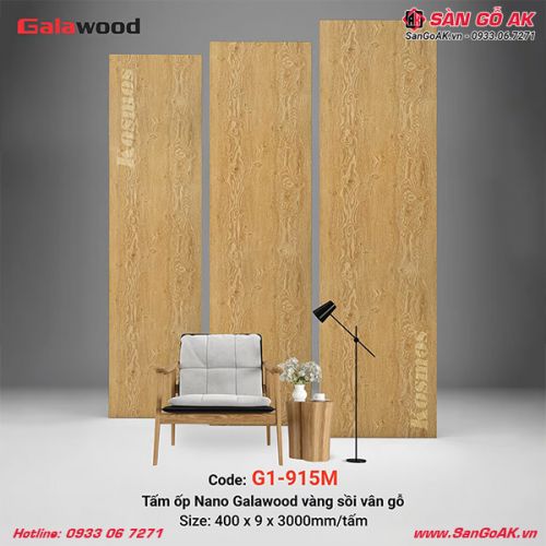 Tấm ốp Nano Galawood G1-915M vân gỗ sồi vàng